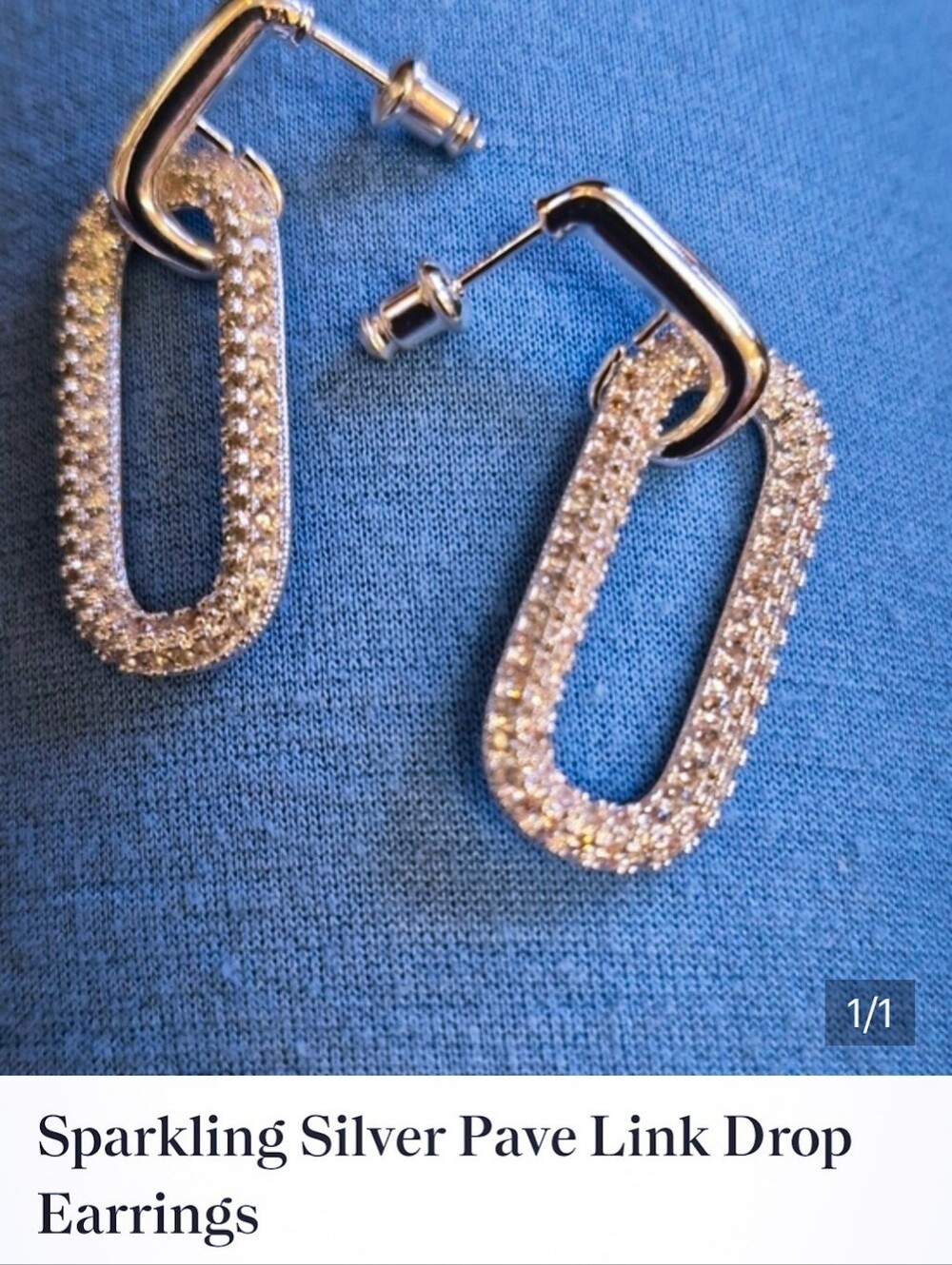 Sparkling Silver Pave Link Drop Earrings! NEW!!!